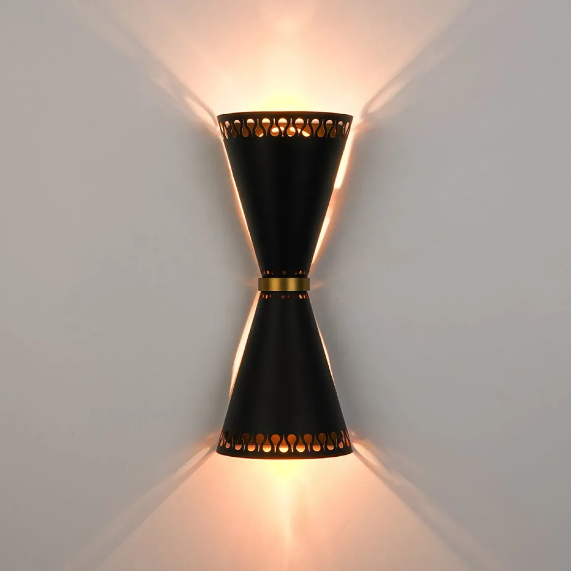 Vintage Up Down Hourglass Flush Mount Wall Light