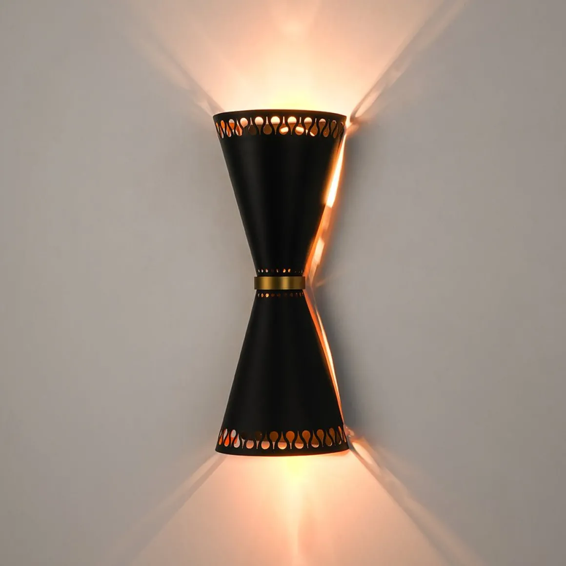 Vintage Up Down Hourglass Flush Mount Wall Light