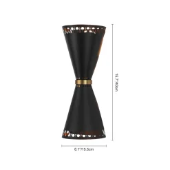 Vintage Up Down Hourglass Flush Mount Wall Light