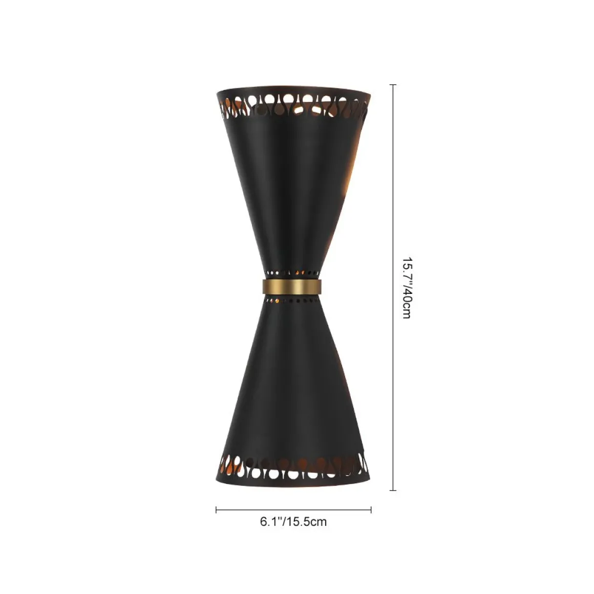 Vintage Up Down Hourglass Flush Mount Wall Light