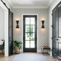 Vintage Up Down Hourglass Flush Mount Wall Light