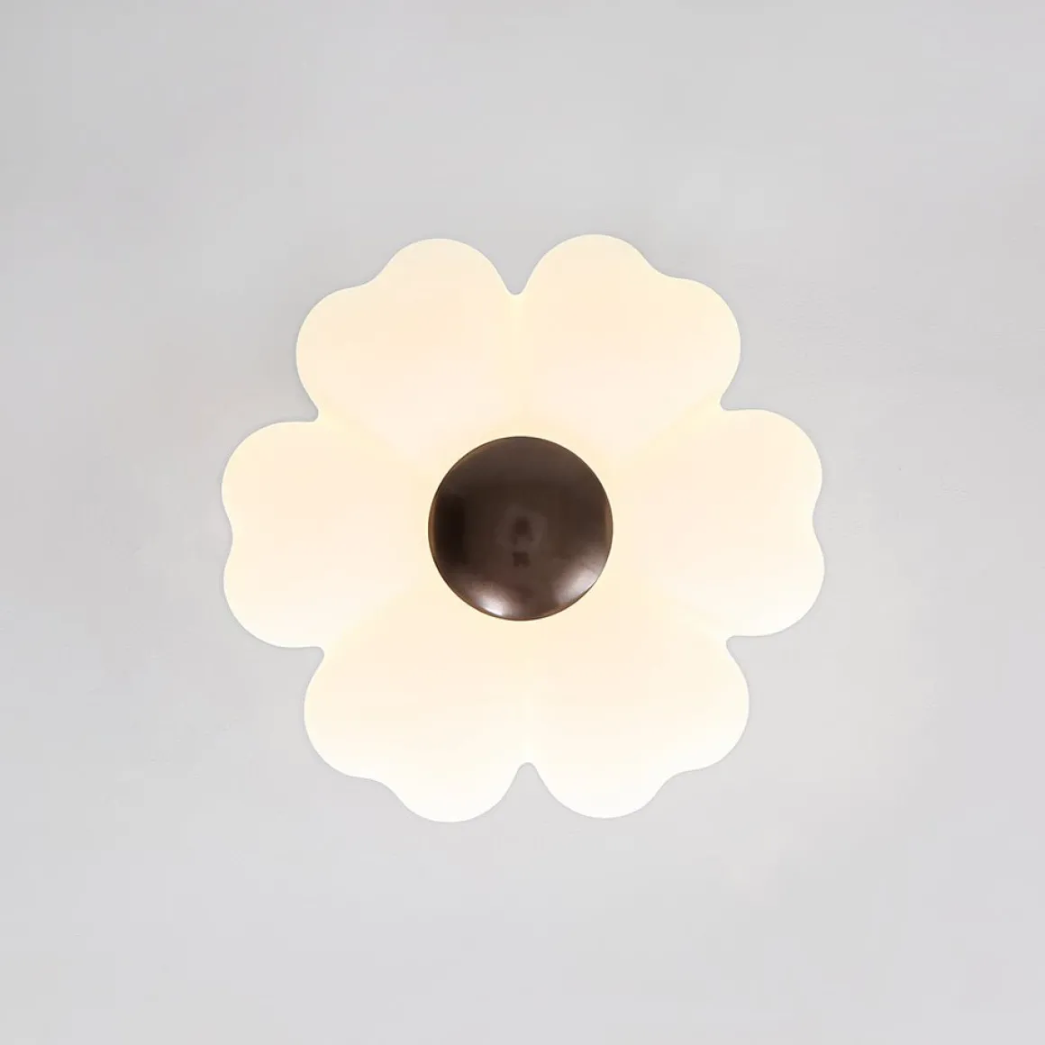 White Camellia Bloom Dimmable LED Semi Flush Mount Light