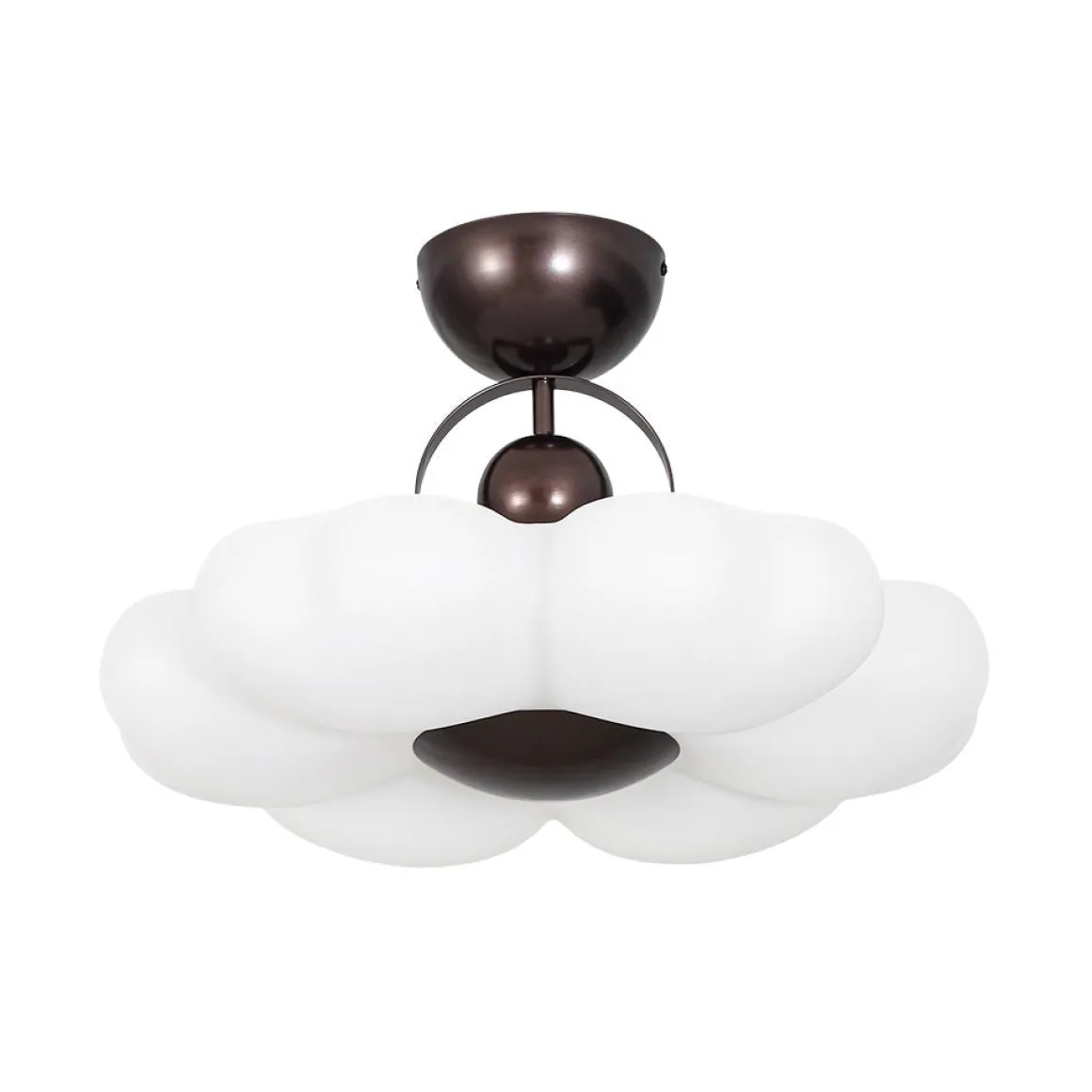 White Camellia Bloom Dimmable LED Semi Flush Mount Light