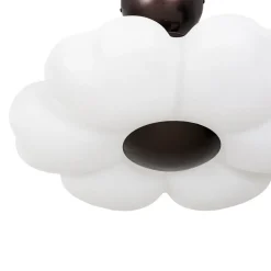 White Camellia Bloom Dimmable LED Semi Flush Mount Light