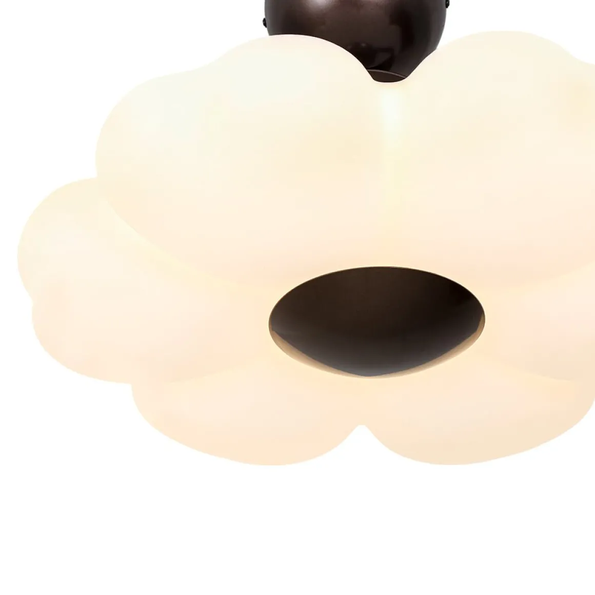 White Camellia Bloom Dimmable LED Semi Flush Mount Light