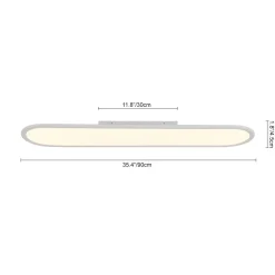 White Long Oval Warm Dimmable LED Semi Flush Mount