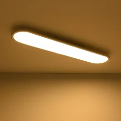 White Long Oval Warm Dimmable LED Semi Flush Mount