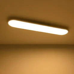 White Long Oval Warm Dimmable LED Semi Flush Mount