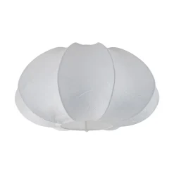 White Silk Scalloped Cage Flush Mount Ceiling Light