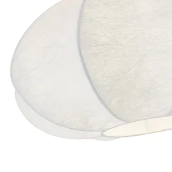 White Silk Scalloped Cage Flush Mount Ceiling Light