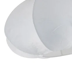 White Silk Scalloped Cage Flush Mount Ceiling Light