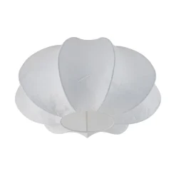 White Silk Scalloped Cage Flush Mount Ceiling Light