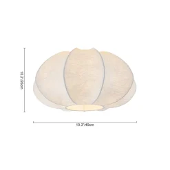 White Silk Scalloped Cage Flush Mount Ceiling Light