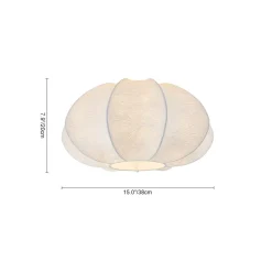 White Silk Scalloped Cage Flush Mount Ceiling Light