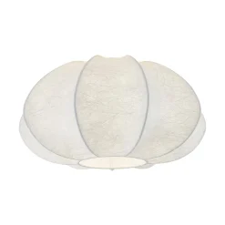 White Silk Scalloped Cage Flush Mount Ceiling Light