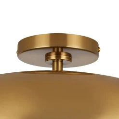 Wide Iron Dome Dimmable LED Semi Flush Ceiling Light