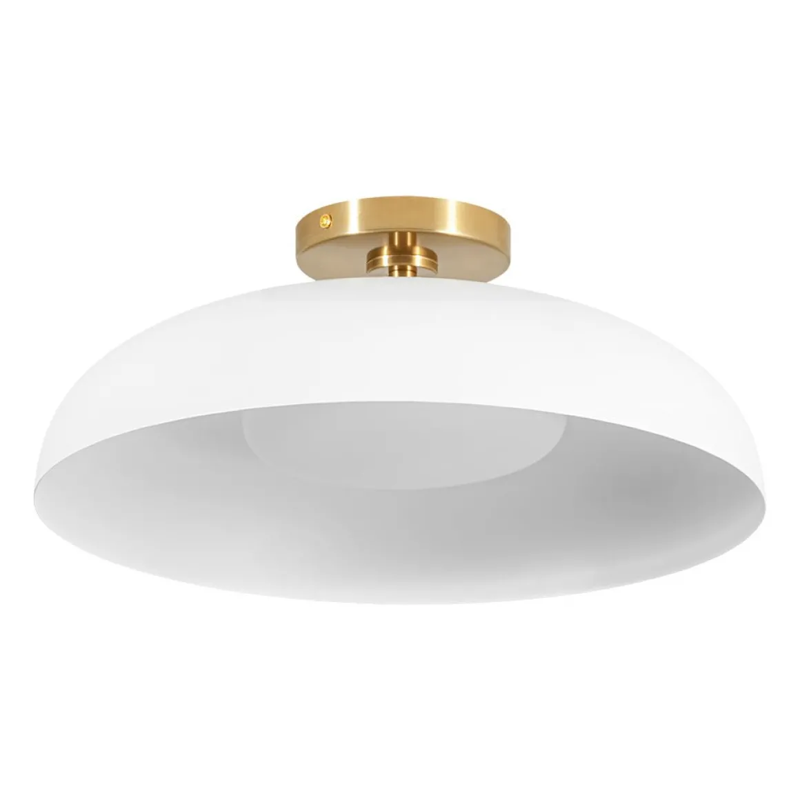 Wide Iron Dome Dimmable LED Semi Flush Ceiling Light