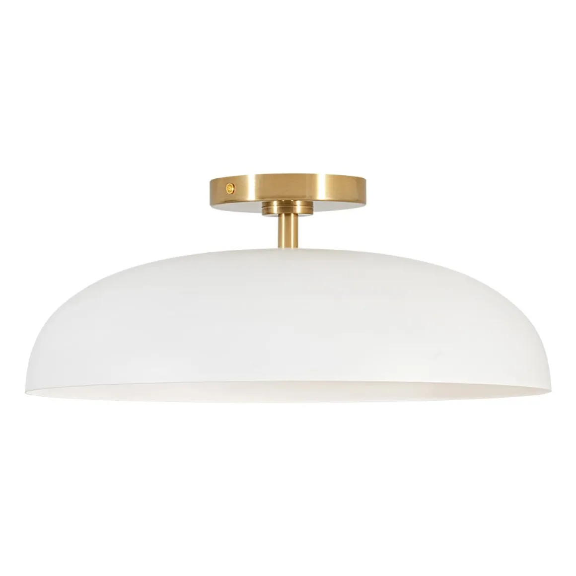 Wide Iron Dome Dimmable LED Semi Flush Ceiling Light