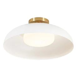 Wide Iron Dome Dimmable LED Semi Flush Ceiling Light