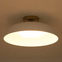 Wide Iron Dome Dimmable LED Semi Flush Ceiling Light