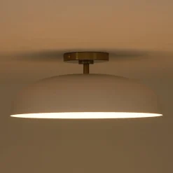 Wide Iron Dome Dimmable LED Semi Flush Ceiling Light