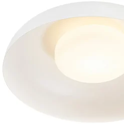 Wide Iron Dome Dimmable LED Semi Flush Ceiling Light