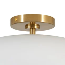 Wide Iron Dome Dimmable LED Semi Flush Ceiling Light
