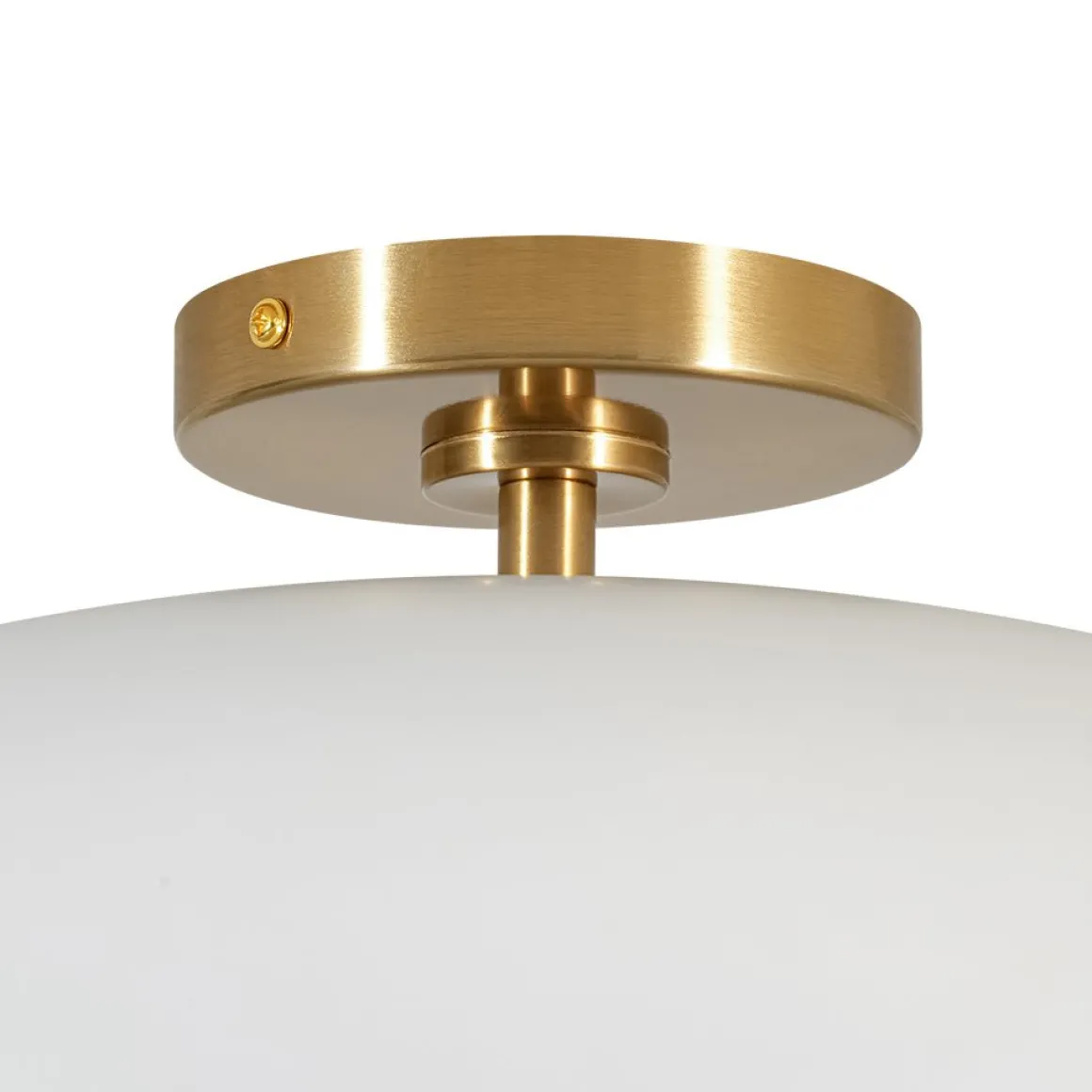 Wide Iron Dome Dimmable LED Semi Flush Ceiling Light