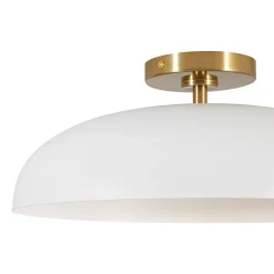 Wide Iron Dome Dimmable LED Semi Flush Ceiling Light