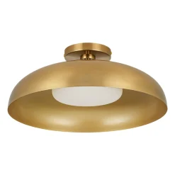 Wide Iron Dome Dimmable LED Semi Flush Ceiling Light