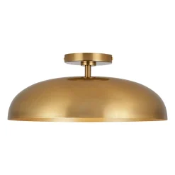 Wide Iron Dome Dimmable LED Semi Flush Ceiling Light