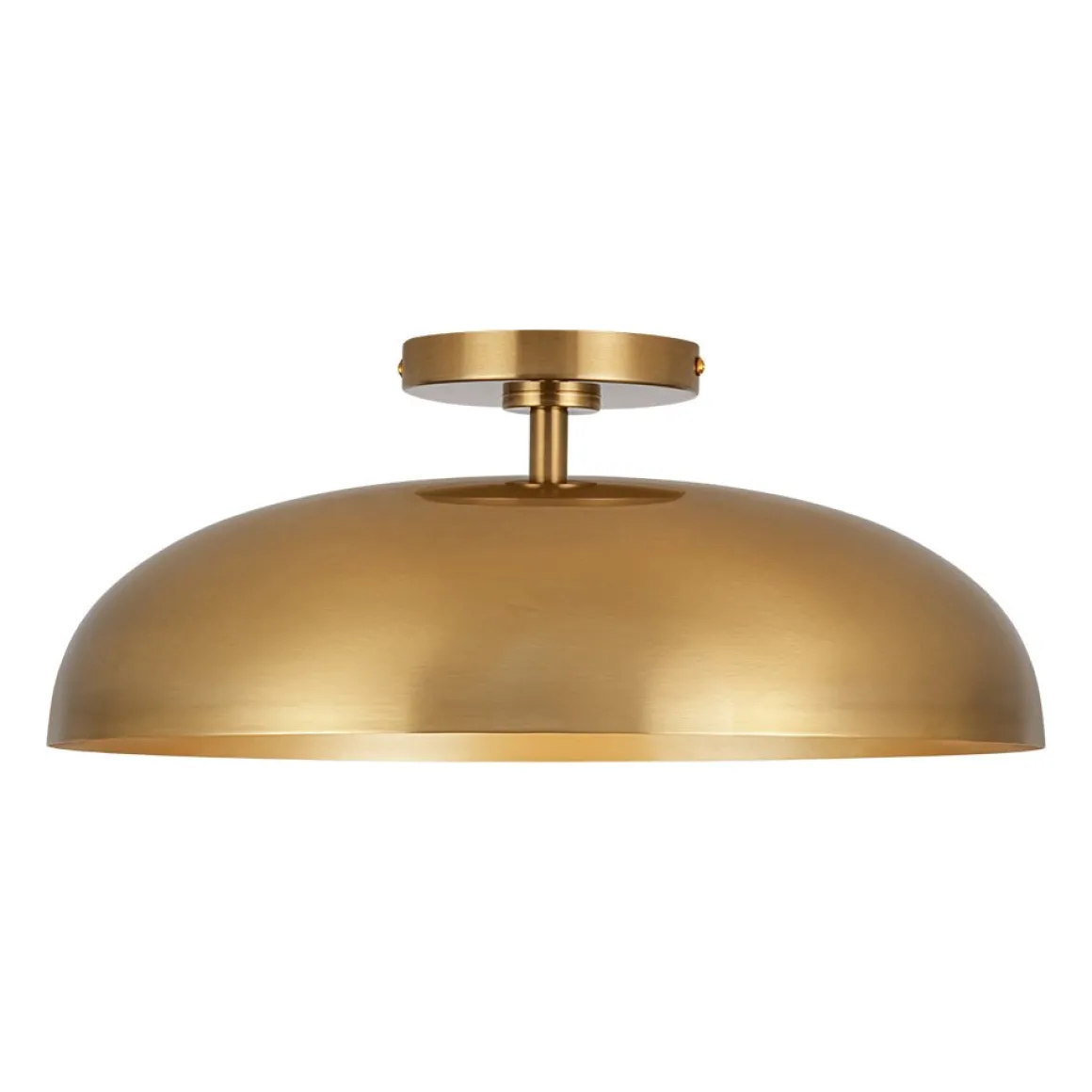 Wide Iron Dome Dimmable LED Semi Flush Ceiling Light