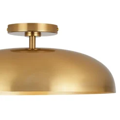 Wide Iron Dome Dimmable LED Semi Flush Ceiling Light
