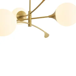 Wind-Vane Tiered 3-Light Opal Glass Globe Sputnik Chandelier