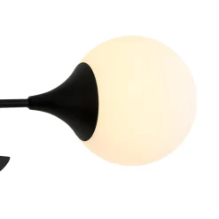 Wind-Vane Tiered 3-Light Opal Glass Globe Sputnik Chandelier