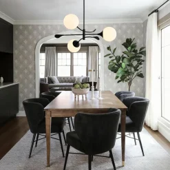 Wind-Vane Tiered 3-Light Opal Glass Globe Sputnik Chandelier