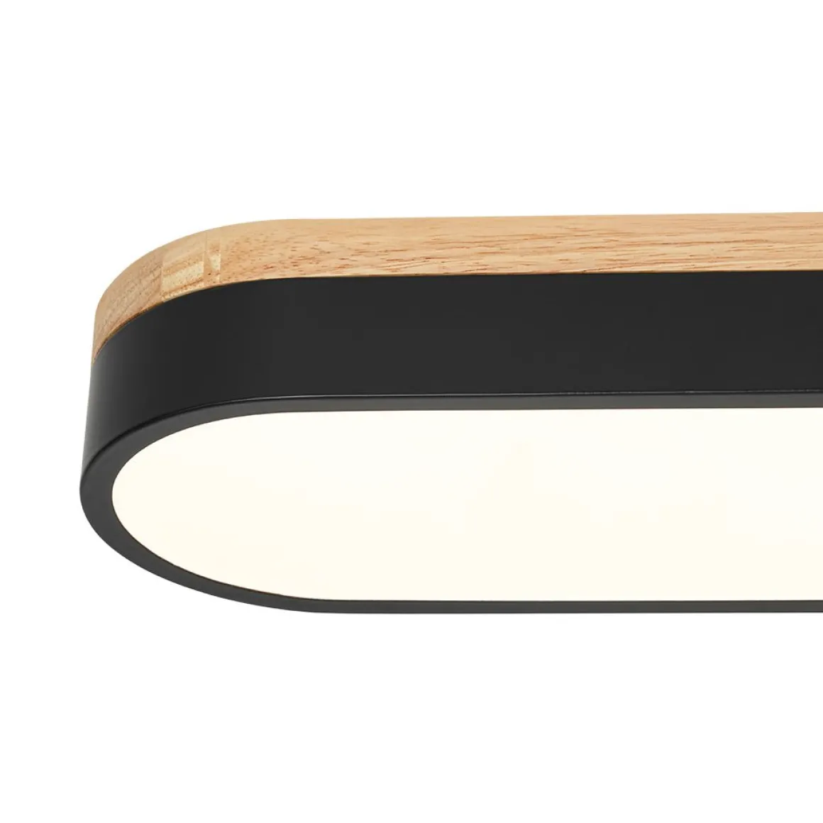 Wood Accent Oval Dimmable LED Flush Mount Ceiling Light