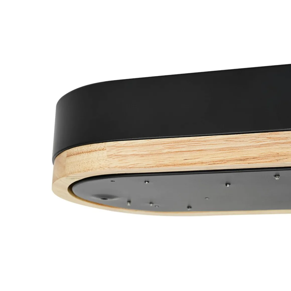 Wood Accent Oval Dimmable LED Flush Mount Ceiling Light
