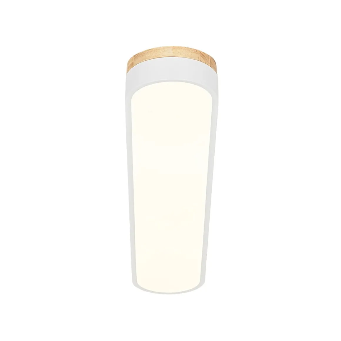 Wood Accent Oval Dimmable LED Flush Mount Ceiling Light