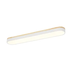 Wood Accent Oval Dimmable LED Flush Mount Ceiling Light