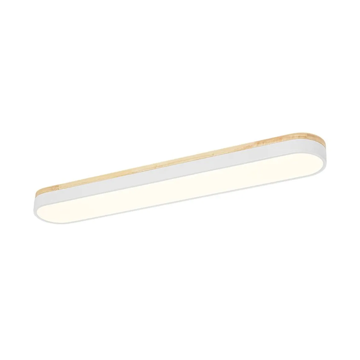 Wood Accent Oval Dimmable LED Flush Mount Ceiling Light