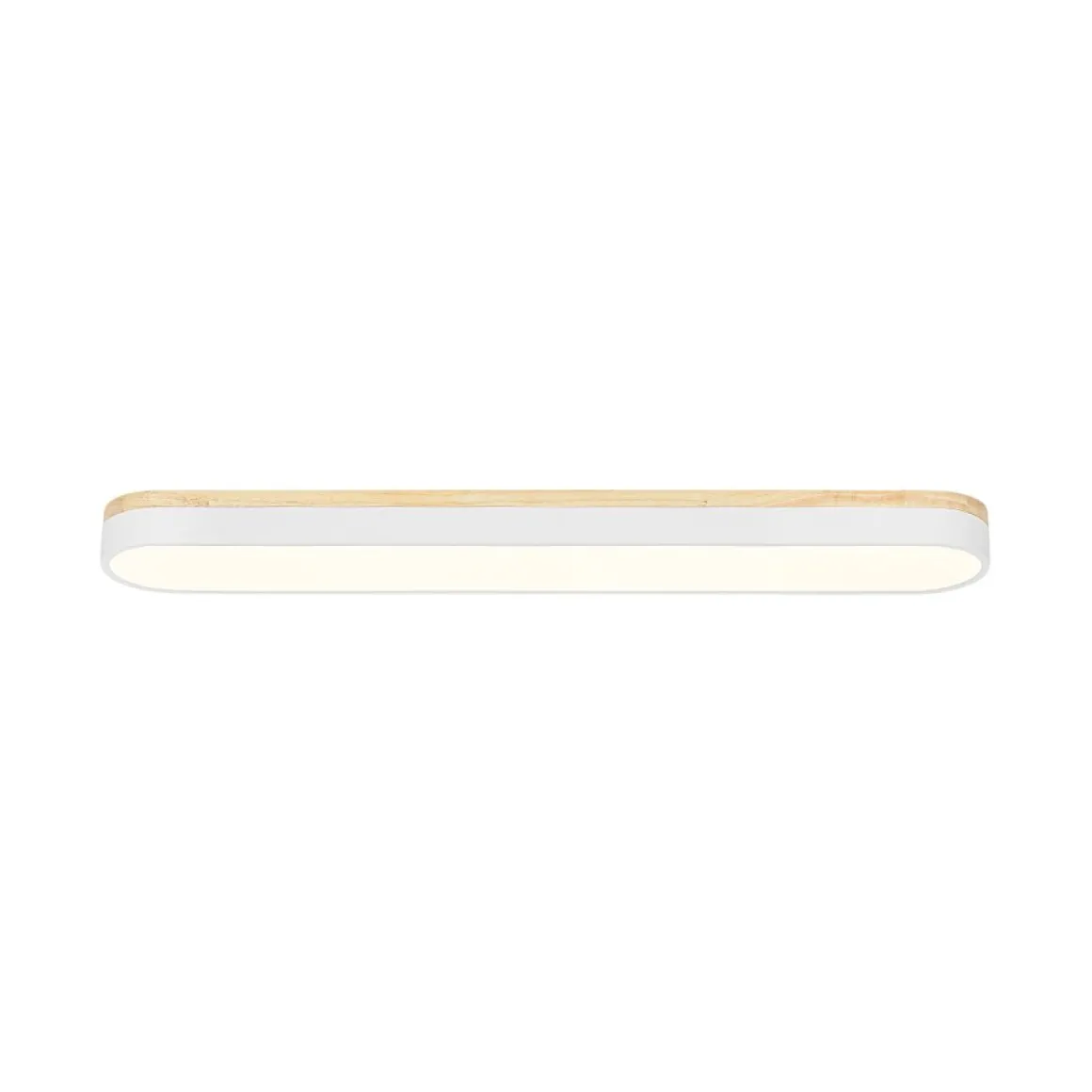 Wood Accent Oval Dimmable LED Flush Mount Ceiling Light