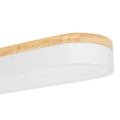 Wood Accent Oval Dimmable LED Flush Mount Ceiling Light