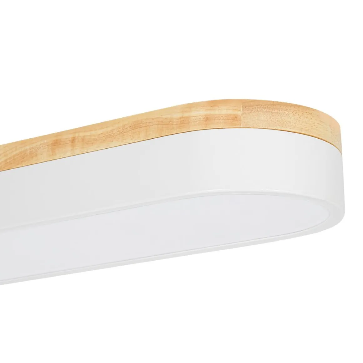 Wood Accent Oval Dimmable LED Flush Mount Ceiling Light