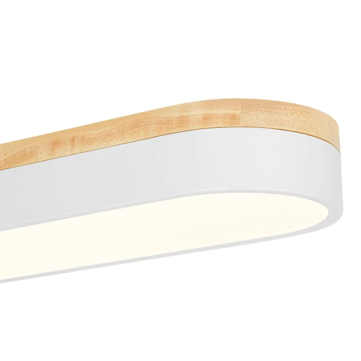 Wood Accent Oval Dimmable LED Flush Mount Ceiling Light