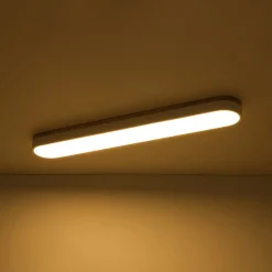 Wood Accent Oval Dimmable LED Flush Mount Ceiling Light