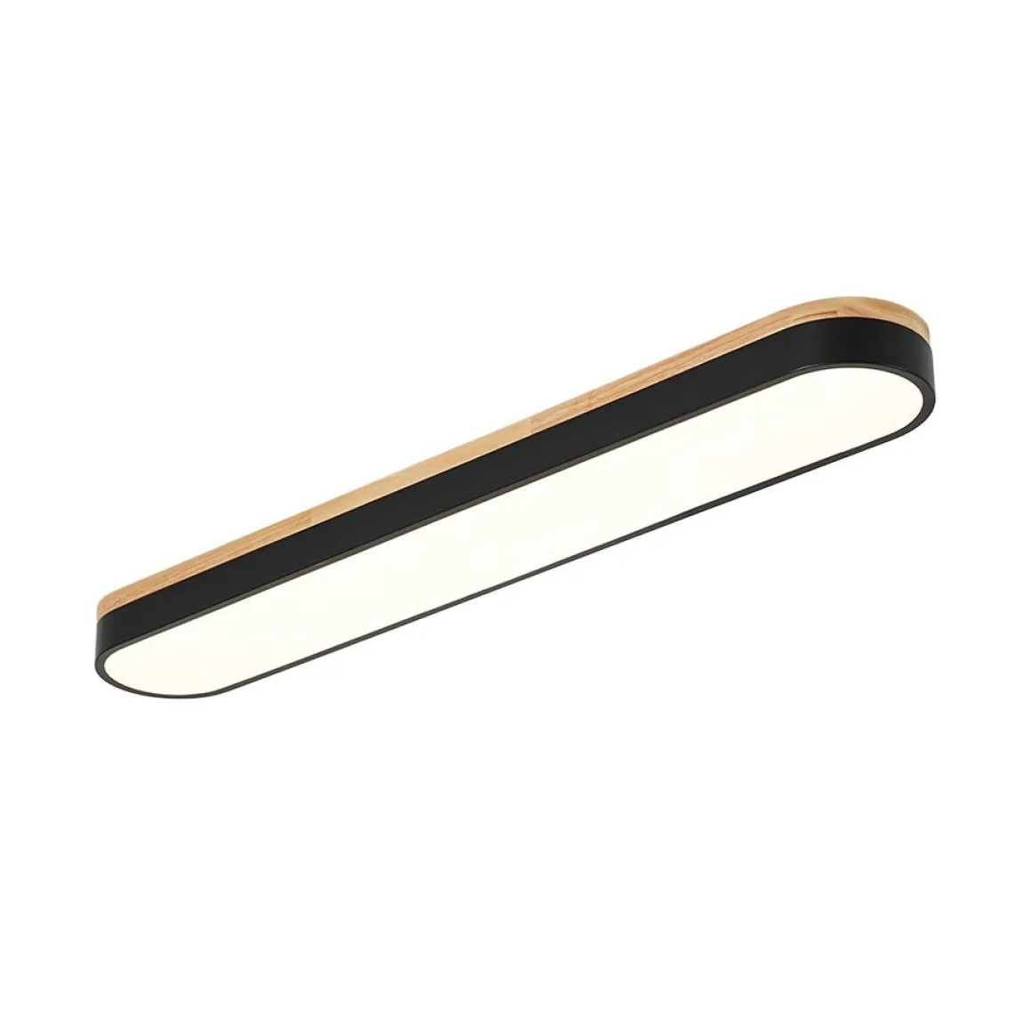 Wood Accent Oval Dimmable LED Flush Mount Ceiling Light