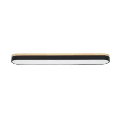 Wood Accent Oval Dimmable LED Flush Mount Ceiling Light