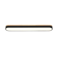 Wood Accent Oval Dimmable LED Flush Mount Ceiling Light