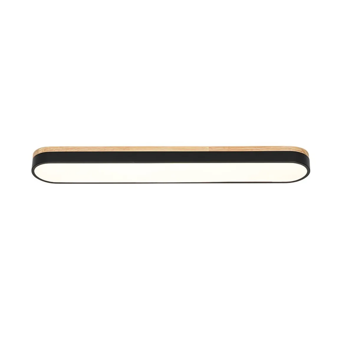 Wood Accent Oval Dimmable LED Flush Mount Ceiling Light